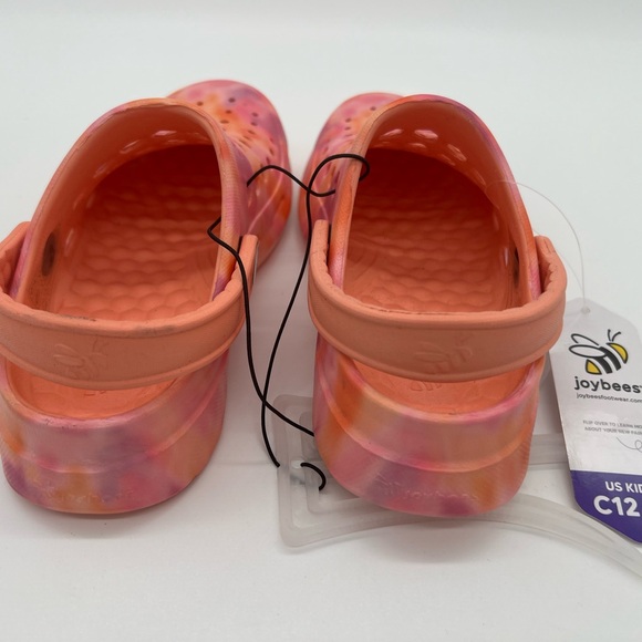 Joybees Active Clog Girls Pink Peach Orange Tie Dye Slides Sandals New - Picture 4 of 5